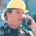 construction worker on phone