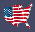 US Flag on map