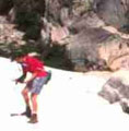 Image: Researcher taking a sample on ?? Mountain.