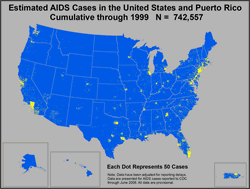 Estimated AIDS Cases in the United States and Puerto Rico Cumulative through 1999 N = 742,557
