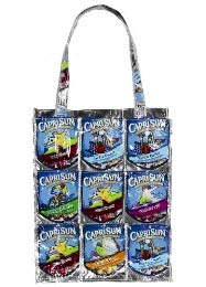 image of tote bag made from recycled Capri Sun juice bags
