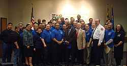 At a special ceremony on February 12th, Montgomery County Executive Isiah Leggett honors CERT members activated for the Presidential Inauguration.