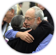 Senior couple hugging photo.