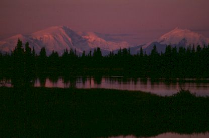 Alpenglow on the Wrangells by George Herben