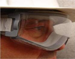 Photo of man wearing safety glasses