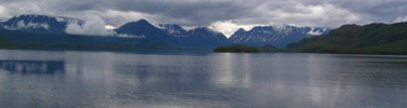 Lake Grosvenor, one of many glacially formed lakes in Katmai