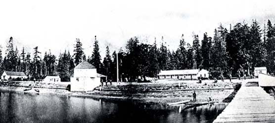 The Royal Marine camp from the main dock.