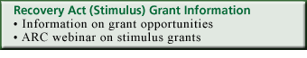 Recovery Act stimulus grant information, including information on ARC's webinars on stimulus grants