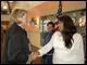 Secretary Spellings is greeted by representatives of the Nome Beltz Junior/Senior High School in Nome, Alaska.