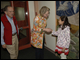 Secretary Spellings and Senator Ted Stevens are greeted by a student at Nome Elementary School in Nome, Alaska.