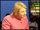 Secretary Spellings responds to a question from moderator Doris McMillon on the set of the Department of Education's television program, Education News Parents Can Use.