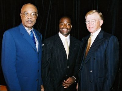 Secretary Paige, Washington Redskin Darrell Green, and former Washington Redskin coach Joe Gibbs.