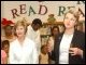 Laura Bush and Secretary Spellings, flanked by evaucuees of Hurricane Katrina, speak at a news conference at Greenbrook Elementary School in Southaven, Mississippi.
