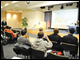 U.S. panelists discuss the role of the Internet with Japanese panelists at the U.S. Embassy in Tokyo.