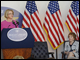 Secretary Spellings delivers the keynote address at the grand opening of the Air Force One Discovery Center at the Ronald Reagan Presidential Library and Museum in Simi Valley, California.