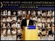 U.S. Secretary of Education Rod Paige moderates a panel discussion focusing on preventing the victimization of children at the White House Conference on Missing, Exploited and Runaway Children on Oct. 2, 2002.