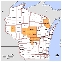 Map of Declared Counties for Disaster 1429
