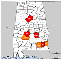 Map of Declared Counties for Disaster 1687