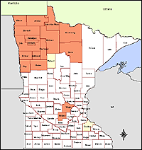 Map of Declared Counties for Disaster 1419