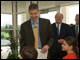 Secretary Arne Duncan and West Virgina First Lady Gayle Manchin greet students at Bunker Hill Elementary school in Bunker Hill, WV.