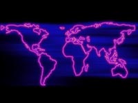 neon globe map