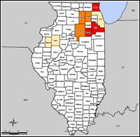 Map of Declared Counties for Disaster 1729