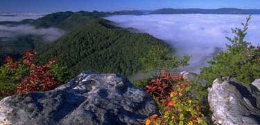 Fog comes through the historic Cumberland Gap, Photo by Chuck Summers