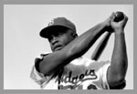 Jackie Robinson in Dodgers uniform, 1954