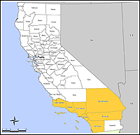 Map of Declared Counties for Emergency 3279