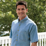 Short-Sleeve Denim Shirt, Light Blue