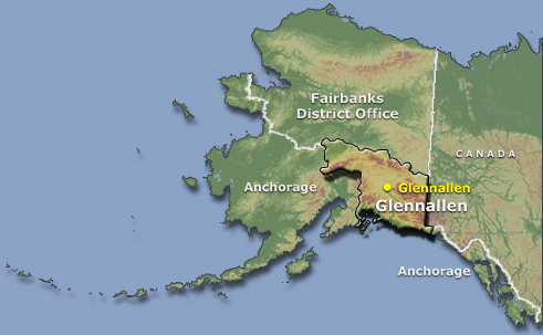 Map with Glennallen Field Office management area highlighted.