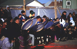 Drumming and dancing during Nalukataq