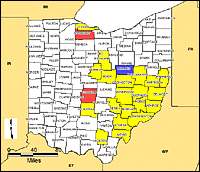 Map of Declared Counties for Disaster 1227