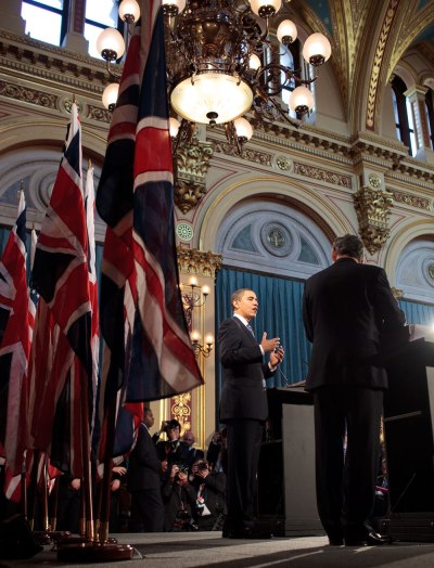 President Obama and Prime Minister Brown at a Press Conference