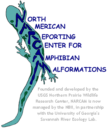 North American Reporting Center for Amphibian Malformations website image