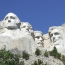Four presidents sculpted into the rock at Mount Rushmore.
