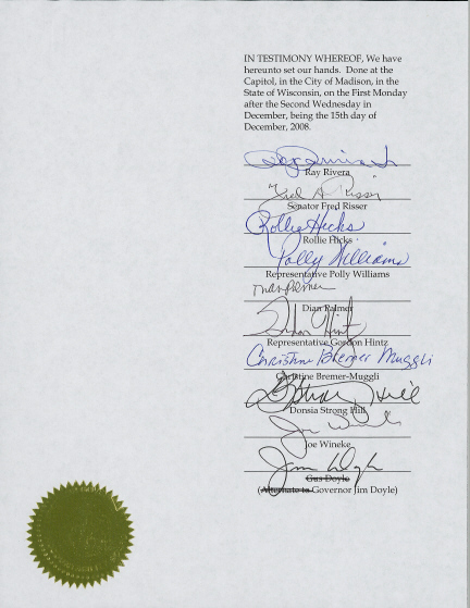 Wisconsin Certificate of Vote, page 2 of 2
