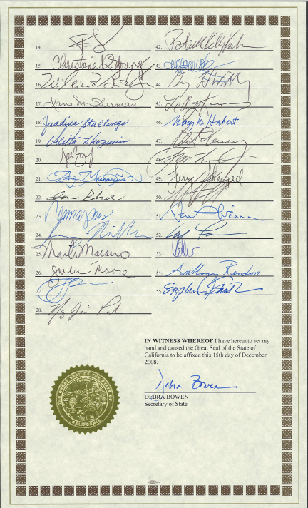 California Certificate of Vote, page 4 of 4