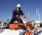 Date: 01/09/2009 Description: A gas pipeline worker, checks the valves at the Yapracik installations of Turkey's state-run BOTAS gas company on the outskirts of Ankara, Turkey. © AP Photo