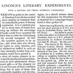 Lincoln's Literary Experiments, April 1894