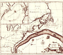 Map of the Gulf Stream drafted by Ben Franklin.