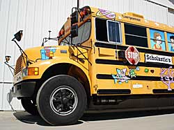 The physical representation of the Magic School Bus that visits events.
