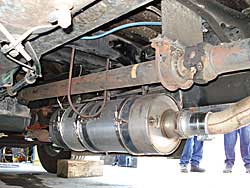 Photograph of the diesel particulate filter installed on the Magic School Bus