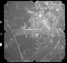aerial shot of Richmond, Va, airport