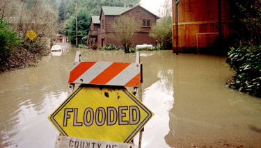 Russian River, California, 3/3/1998 -- El Nino storms flood the Russian River. Photo by DAVE GATLEY, FEMA News Photo