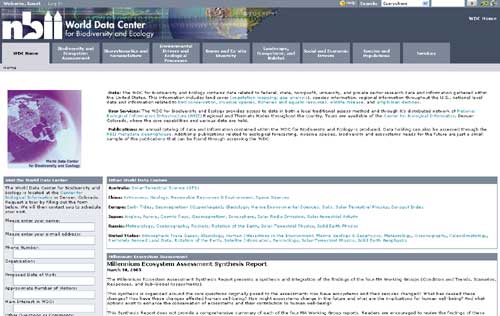 Homepage of the World Data Center for Biodiversity and Ecology