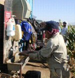 workers washing hands