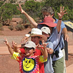 Enjoying a game of charades during a Family Program at the Island in the Sky