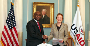 photo - Henrietta Fore, USAID Administrator and Donald Kaberuka, President of the African Development Bank.