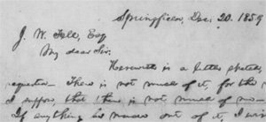 Handwritten letter from Lincoln to Fell